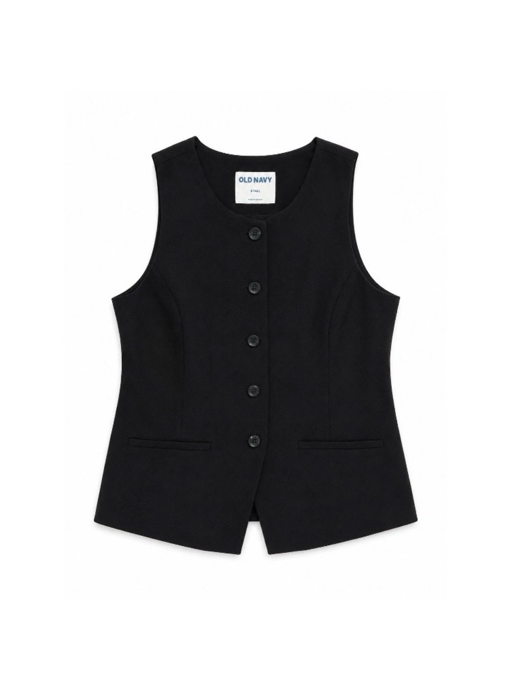 Old Navy Black Tailored Button-Front Women's Vest - S Tall